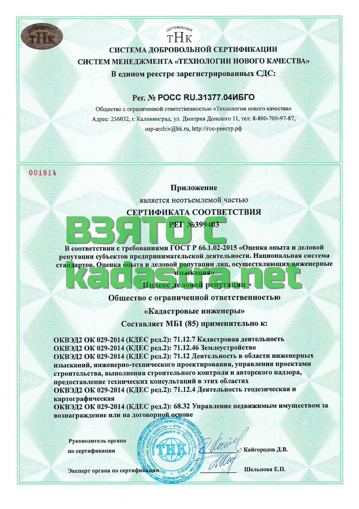 Оценка опыта деловой репутации